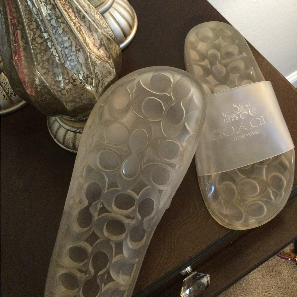 Coach Clear Signature Slide Sandals